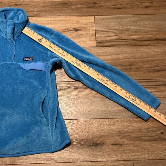 Women's Patagonia Snap T Fleece Jacket SZ Medium Sweater Pullover Logo Blue - Picture 5 of 12